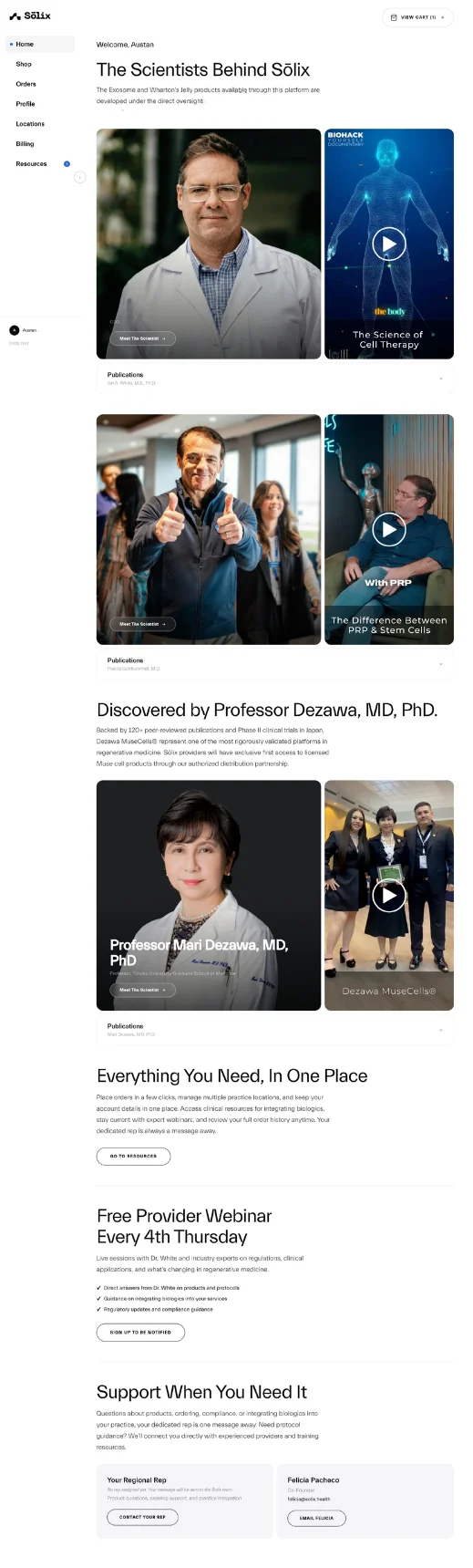 Solix Provider Portal - Home